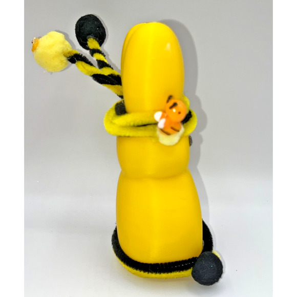 Large Yellow Bunny Peep Ninja Bumble Bee Peep Fluffy Pom Deb O. Originals OOAK - Picture 6 of 16